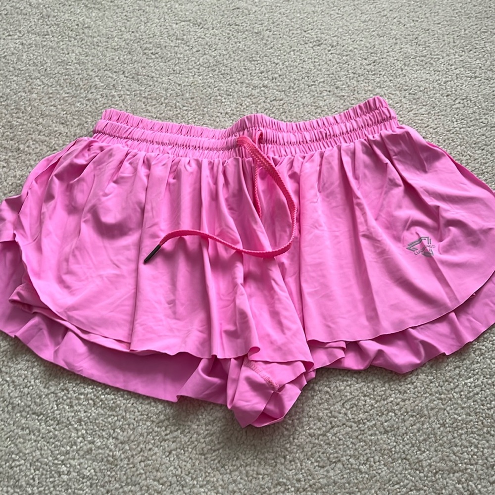 Womens pink flowy shorts
